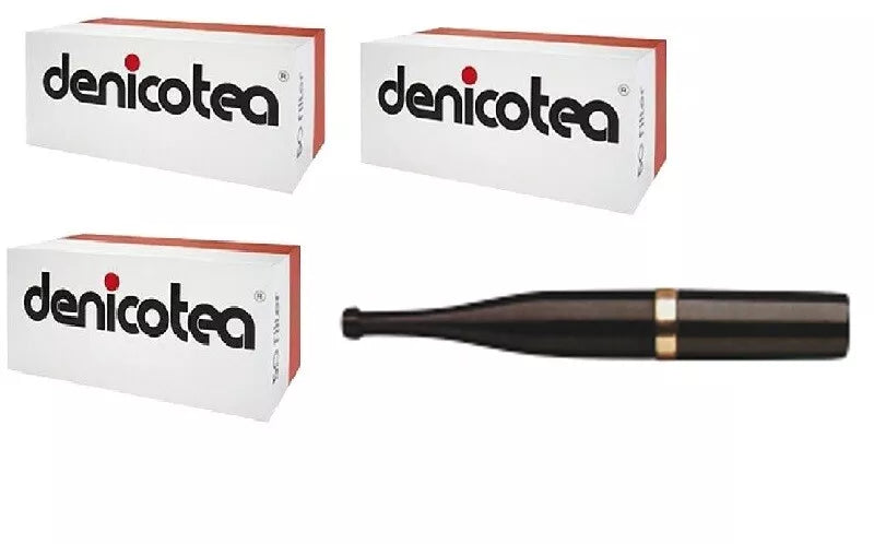 150 x Denicotea Standard-Filter inkl. Standard Spitze schwarz/gold